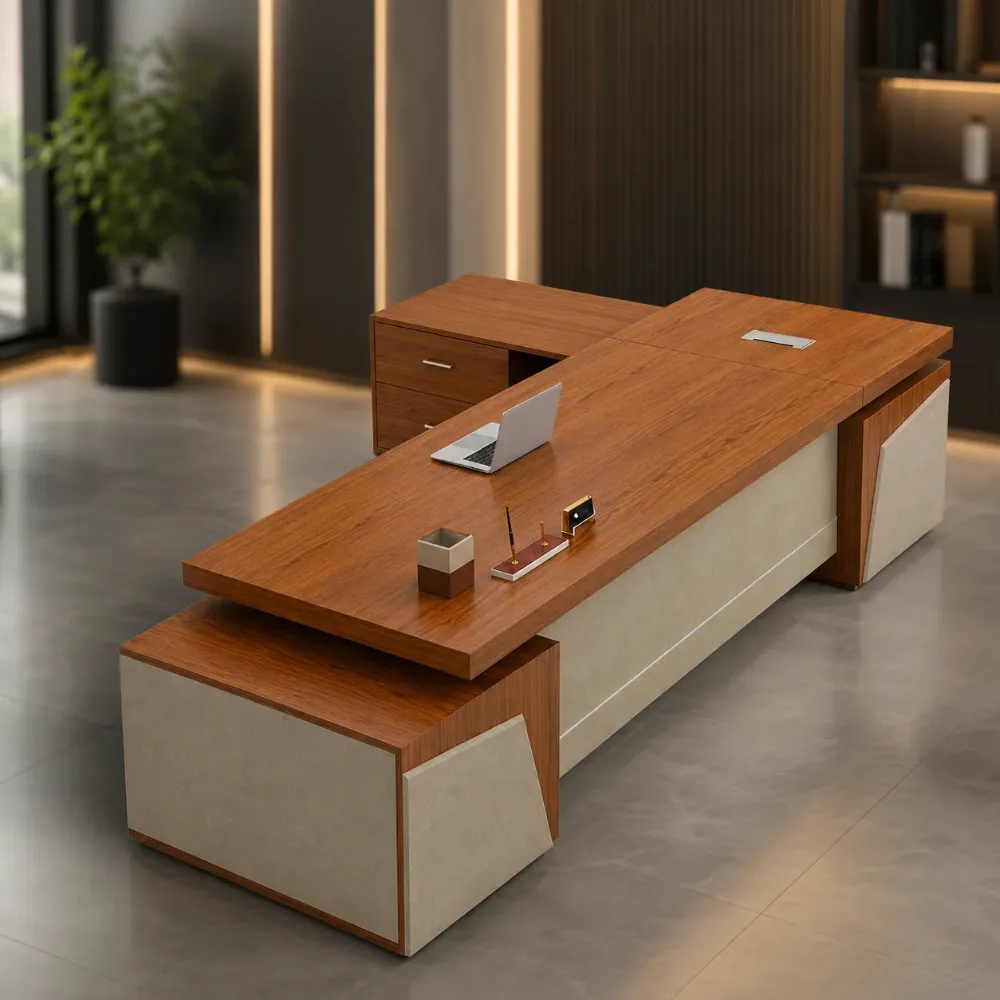 Director Table with side storage unit